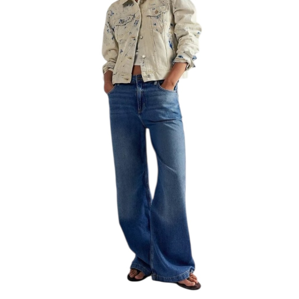We The Free The Stride Jean Wide Leg Blue 31 NWT